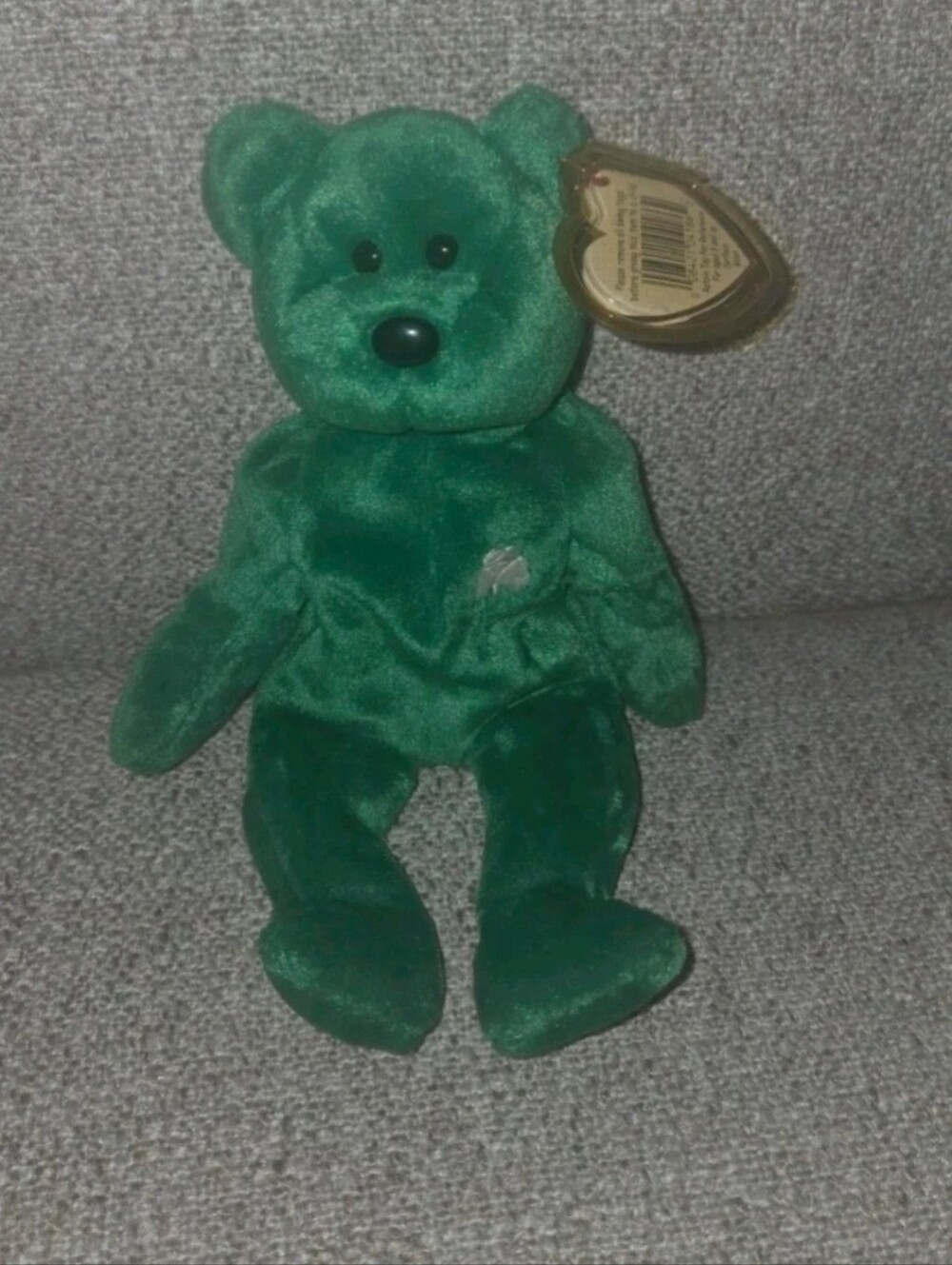 Beanie Baby Ty Erin Teddy Bear 1997 Retired VTG Clover Shamrock Luck Green